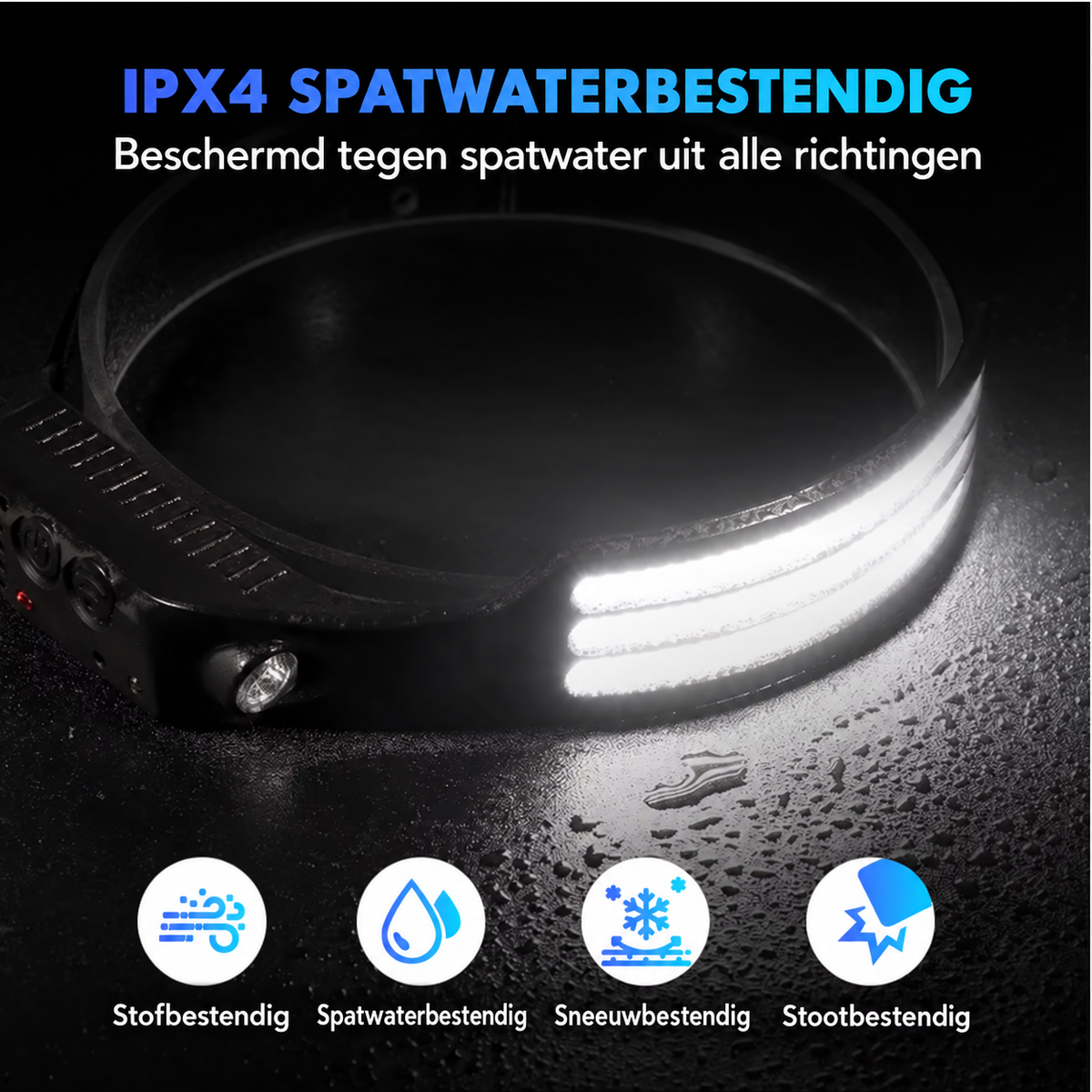 LED-hoofdlamp met sensor 1+1 GRATIS